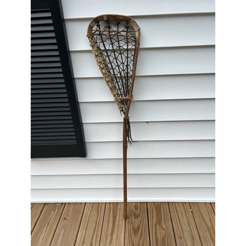 BEAUTIFUL VINTAGE Old Wooden  Lacrosse Stick  45 3/4" x 9"